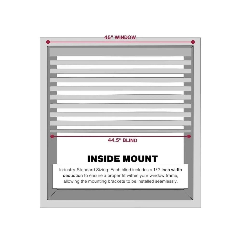 Lotus & Windoware Cordless 2in Faux Wood Blind 45x48 Bright White‎ Indoor Use